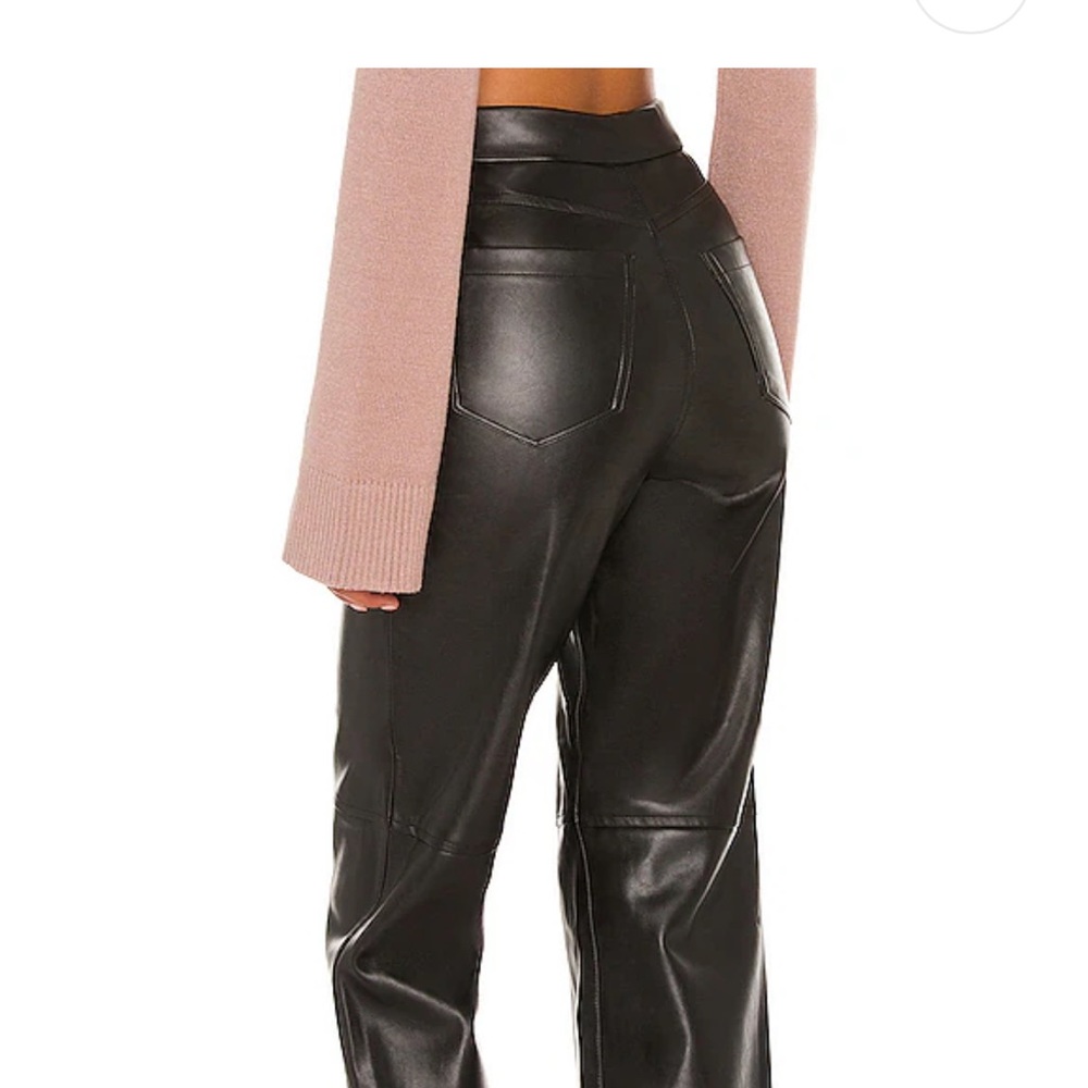 Size 24 Faux Leather High Rise Pants - Picture 3 of 6